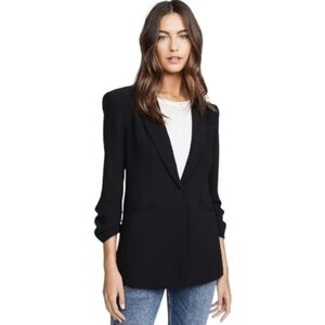 Cinq a Sept Khloe Blazer Size 0 in Black Crepe Retail $395